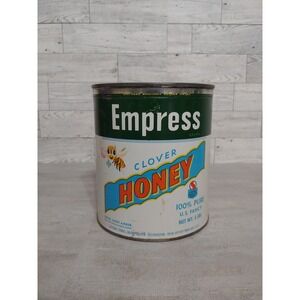 1950s Empress Clover Honey Bee Safeway Stores Vtg 5 Lb Tin Can W/ Lid